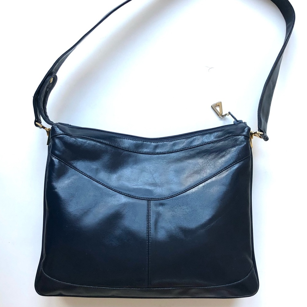 Lou Taylor Vintage Smooth Leather Shoulder Bag in Exquisite Condition. Deep Blue - Picture 16 of 16